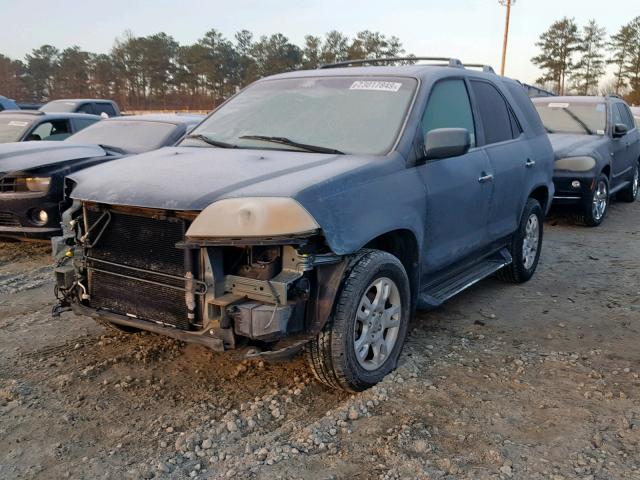 2HNYD18675H553456 - 2005 ACURA MDX TOURIN BLUE photo 2