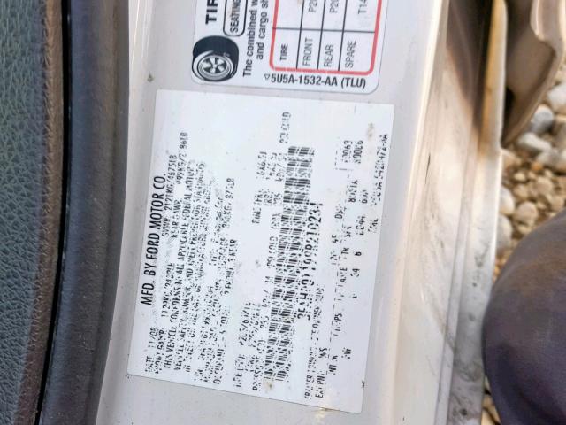 3FAHP01199R210234 - 2009 FORD FUSION SE 白色 照片 10