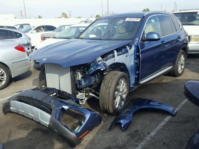 5UXTR7C56KLE97593 - 2019 BMW X3 SDRIVE3 Синій фото 2