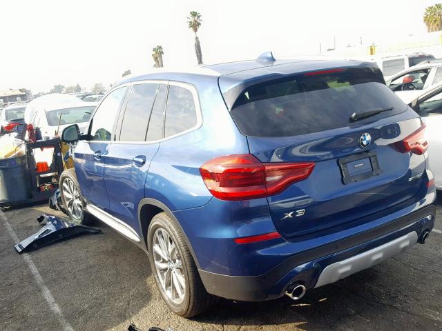 5UXTR7C56KLE97593 - 2019 BMW X3 SDRIVE3 Синій фото 3