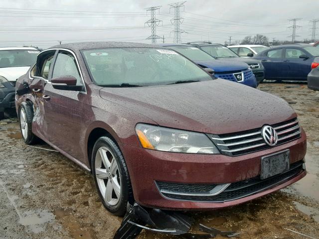 1VWBP7A39DC104655 - 2013 VOLKSWAGEN PASSAT SE BURGUNDY photo 1