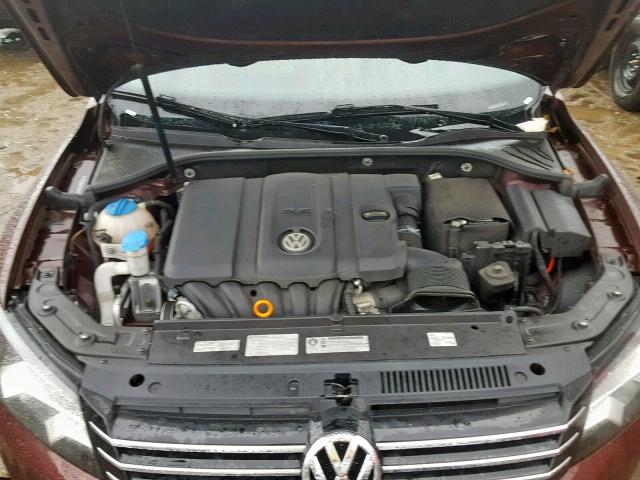 1VWBP7A39DC104655 - 2013 VOLKSWAGEN PASSAT SE BURGUNDY photo 7