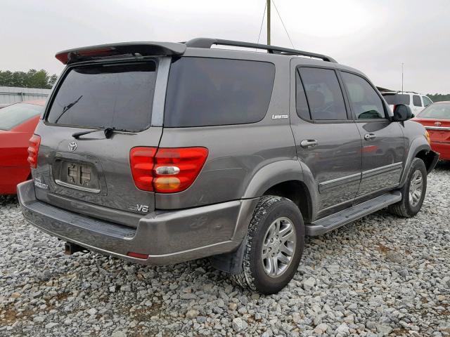 5TDZT38A54S232495 - 2004 TOYOTA SEQUOIA LI GRAY photo 4