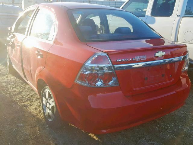 KL1TD56E89B679011 - 2009 CHEVROLET AVEO LS RED photo 3