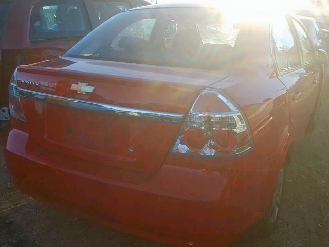 KL1TD56E89B679011 - 2009 CHEVROLET AVEO LS RED photo 4