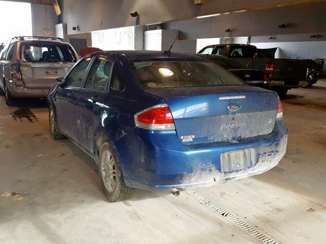 1FAHP35N78W243100 - 2008 FORD FOCUS SE BLUE photo 3