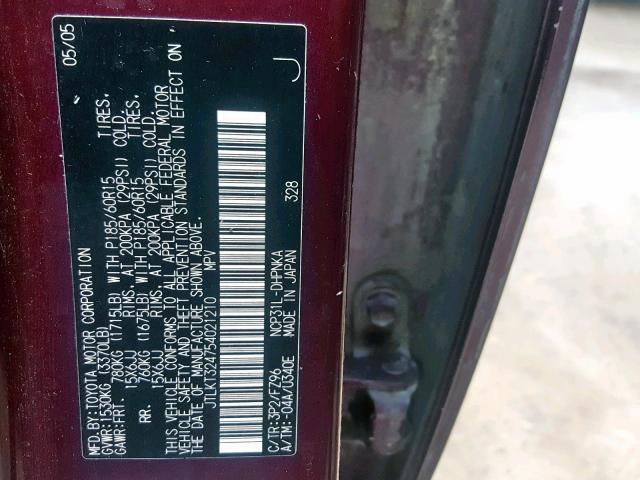 JTLKT324754021210 - 2005 TOYOTA SCION XB 紫色 照片 10