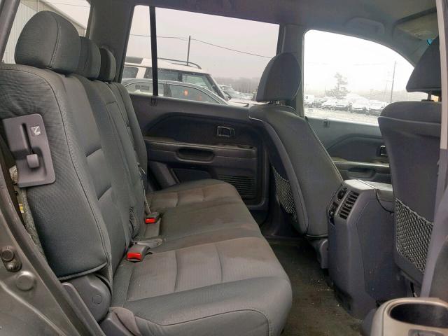 5FNYF18298B034979 - 2008 HONDA PILOT VP GRAY photo 6