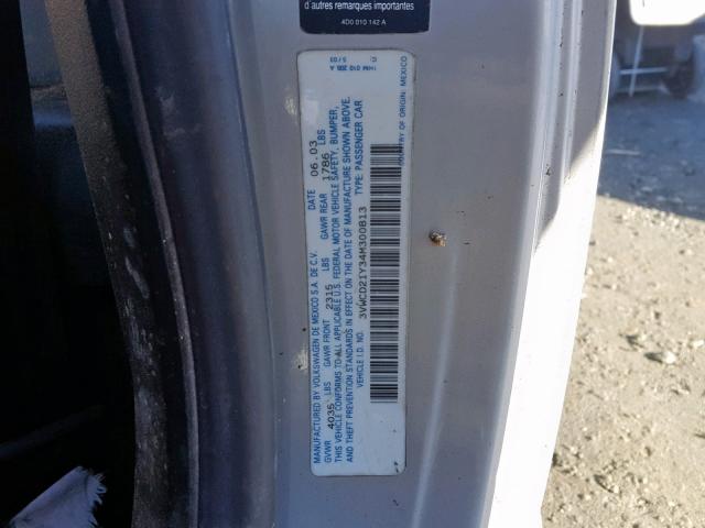 3VWCD21Y34M300813 - 2004 VOLKSWAGEN NEW BEETLE Gümüş foto 10