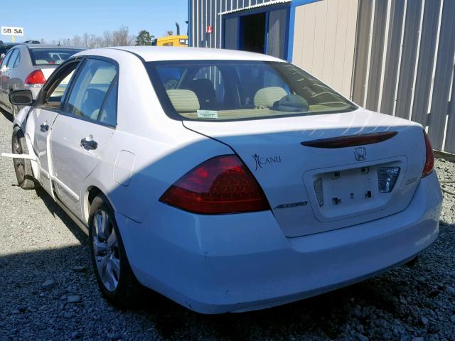 1HGCM56137A184919 - 2007 HONDA ACCORD VAL WHITE photo 3