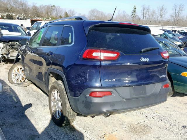 1C4PJMCB1EW167844 - 2014 JEEP CHEROKEE L BLUE photo 3