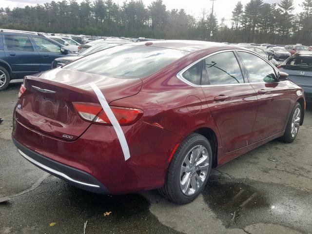 1C3CCCABXGN164847 - 2016 CHRYSLER 200 LIMITE MAROON photo 4