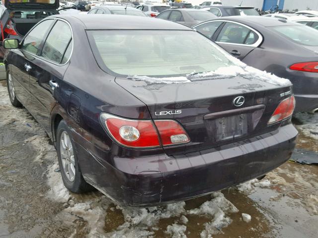 JTHBA30GX40018868 - 2004 LEXUS ES 330 MAROON photo 3