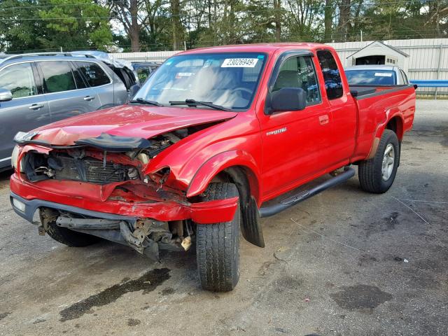 5TESN92N72Z031109 - 2002 TOYOTA TACOMA XTR RED photo 2