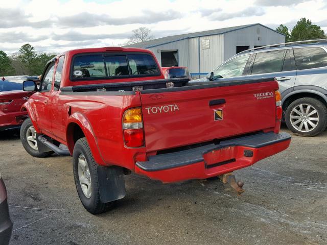 5TESN92N72Z031109 - 2002 TOYOTA TACOMA XTR RED photo 3