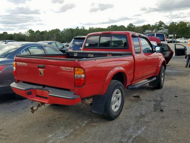 5TESN92N72Z031109 - 2002 TOYOTA TACOMA XTR RED photo 4