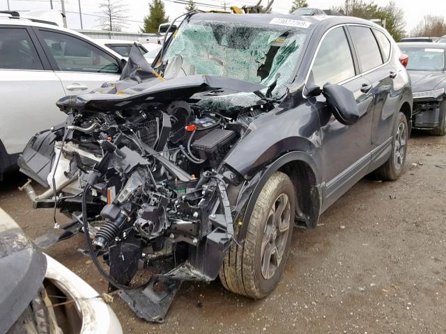 7FARW2H52KE000396 - 2019 HONDA CR-V EX GRAY photo 2