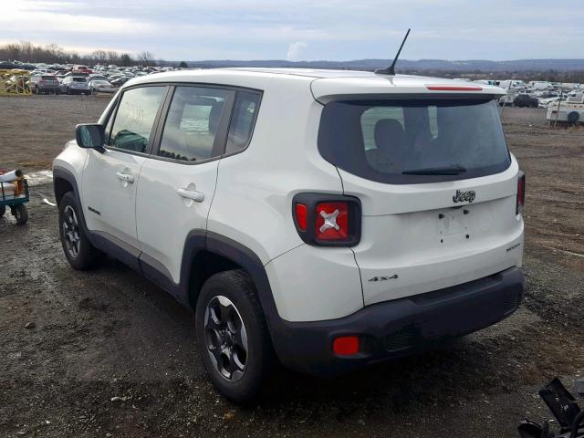 ZACCJBAT4GPD18660 - 2016 JEEP RENEGADE S WHITE photo 3