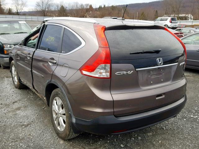 5J6RM4H7XCL022895 - 2012 HONDA CR-V EXL CHARCOAL photo 3