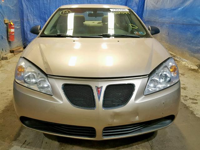 1G2ZF58B474260014 - 2007 PONTIAC G6 VALUE L TAN photo 9