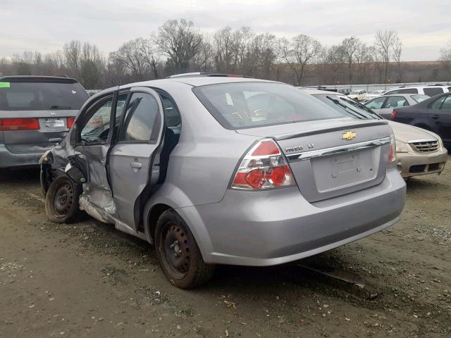 KL1TG5DEXAB113477 - 2010 CHEVROLET AVEO LT SILVER photo 3