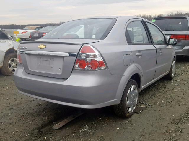 KL1TG5DEXAB113477 - 2010 CHEVROLET AVEO LT SILVER photo 4