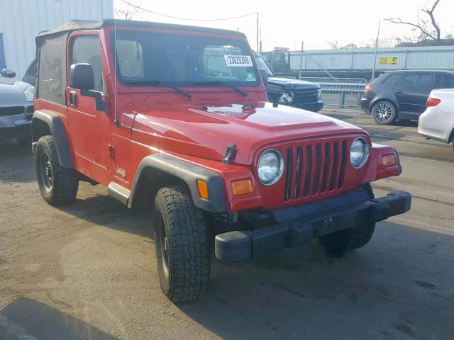 1J4FA29144P764648 - 2004 JEEP WRANGLER / RED photo 1