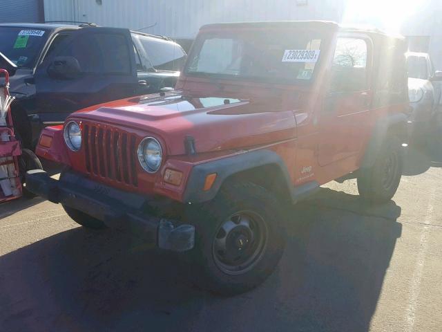 1J4FA29144P764648 - 2004 JEEP WRANGLER / RED photo 2