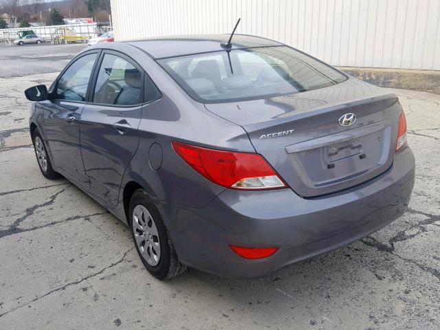 KMHCT4AE9GU112932 - 2016 HYUNDAI ACCENT SE GRAY photo 3