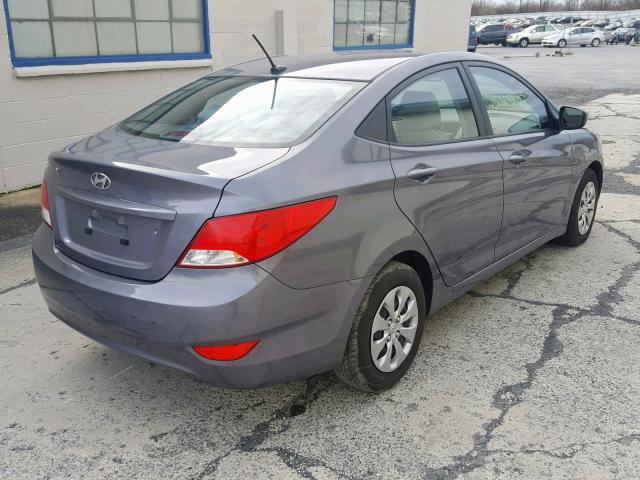 KMHCT4AE9GU112932 - 2016 HYUNDAI ACCENT SE GRAY photo 4