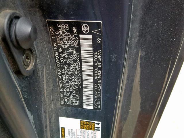 JTKDE167150029973 - 2005 TOYOTA SCION TC GRAY photo 10