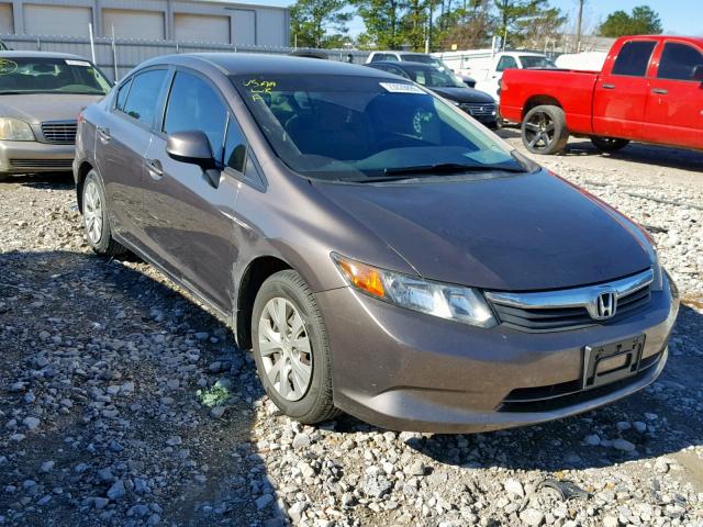 2HGFB2F59CH594494 - 2012 HONDA CIVIC LX BROWN photo 1