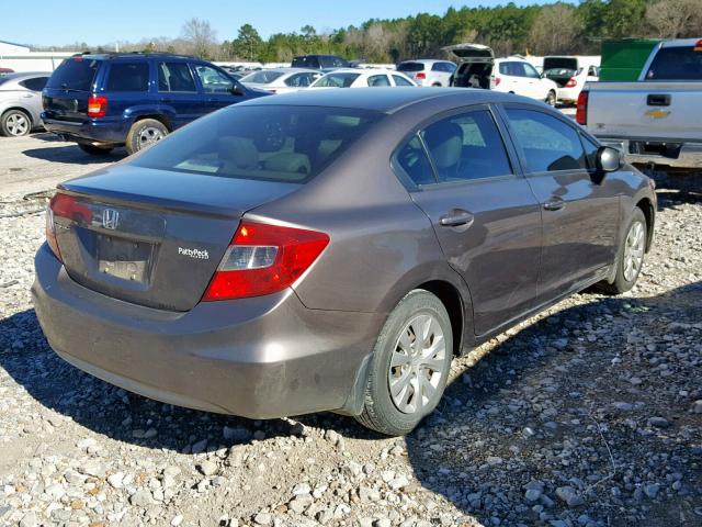 2HGFB2F59CH594494 - 2012 HONDA CIVIC LX BROWN photo 4