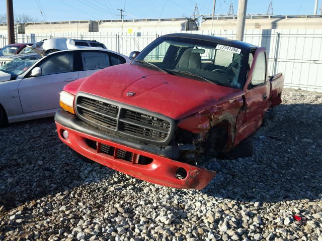 1B7GG23Y7VS187224 - 1997 DODGE DAKOTA RED photo 2