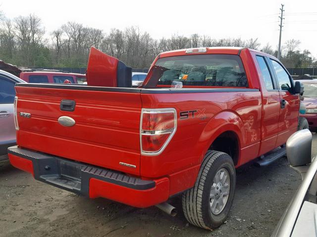 1FTEX1EM6BFB30190 - 2011 FORD F150 SUPER RED photo 4