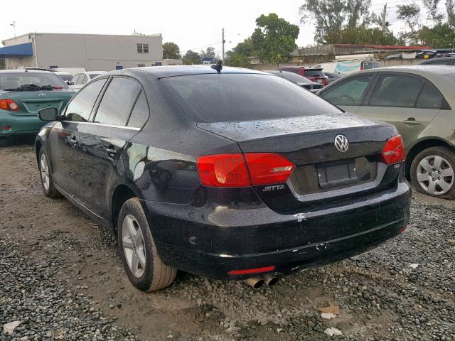 3VWLL7AJ9CM323451 - 2012 VOLKSWAGEN JETTA TDI BLACK photo 3