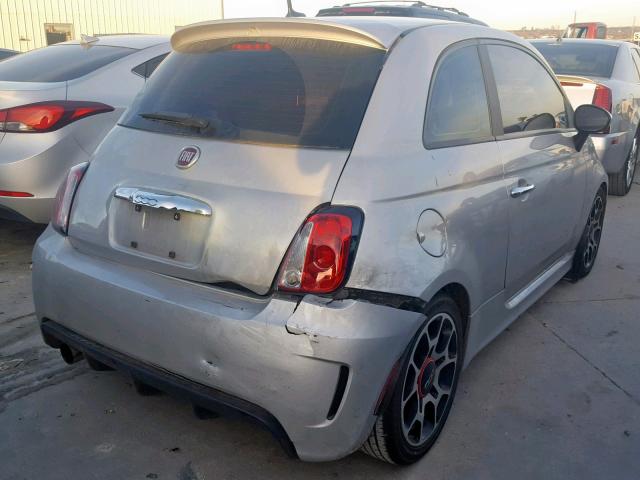 3C3CFFHH9DT594335 - 2013 FIAT 500 SPORT SILVER photo 4