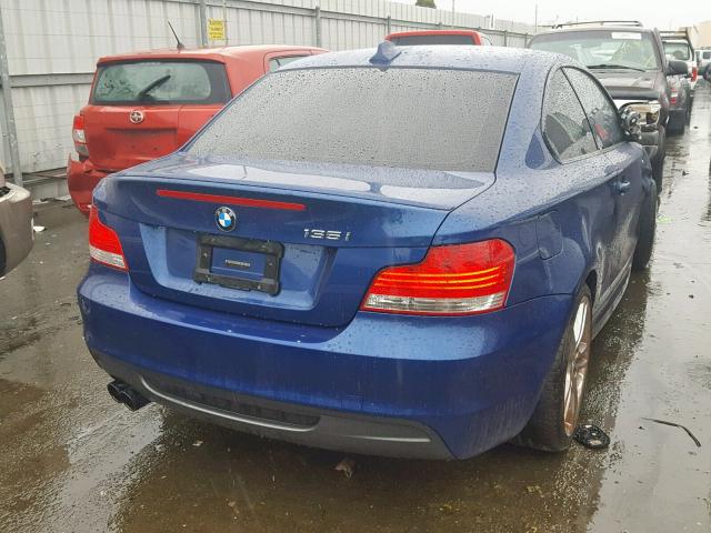 WBAUC9C50BVM10367 - 2011 BMW 135 I BLUE photo 4