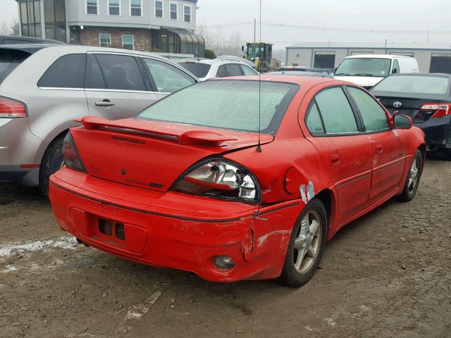 1G2NW52E51C148322 - 2001 PONTIAC GRAND AM G RED photo 4