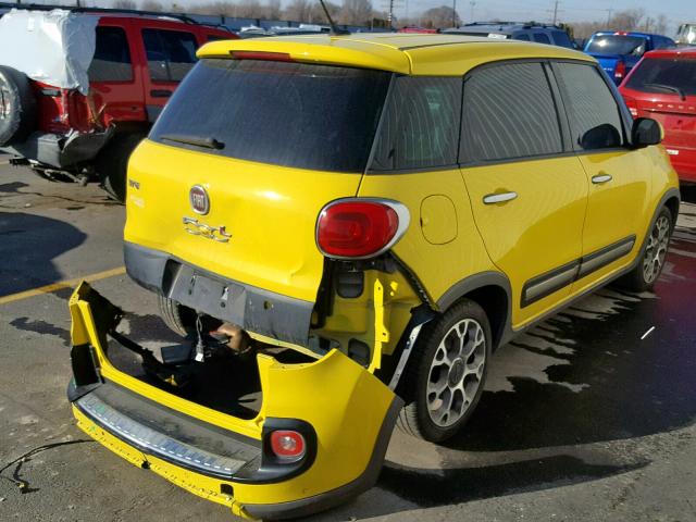 ZFBCFADH3EZ020542 - 2014 FIAT 500L TREKK YELLOW photo 4