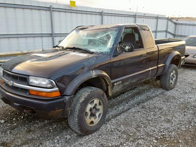 1GCCT19W318119326 - 2001 CHEVROLET S TRUCK S1 BLACK photo 2