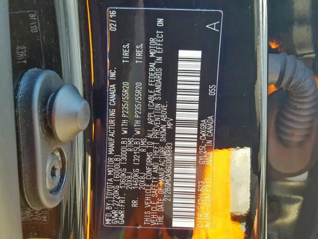 2T2BGMCA9GC004883 - 2016 LEXUS RX 450H BLACK photo 10