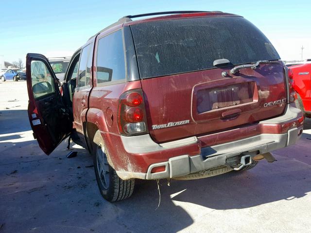 1GNDT13S042334297 - 2004 CHEVROLET TRAILBLAZE MAROON photo 3