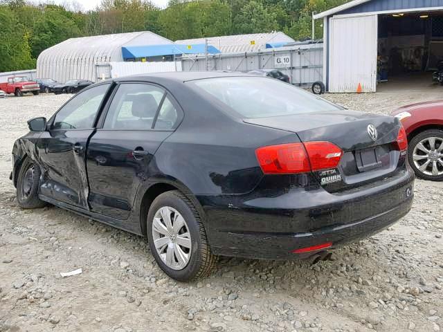 3VWDZ7AJ4BM320507 - 2011 VOLKSWAGEN JETTA SE BLACK photo 3