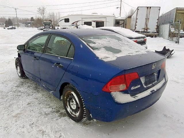 2HGFA163X7H030399 - 2007 HONDA CIVIC DX BLUE photo 3