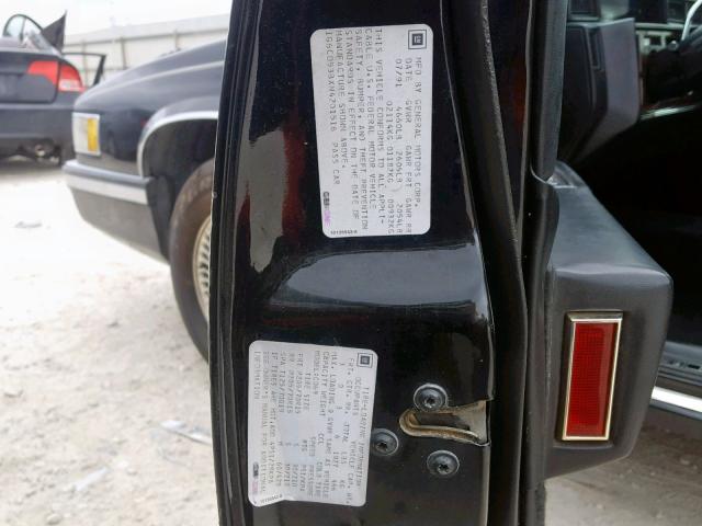 1G6CD53BXN4201516 - 1992 CADILLAC DEVILLE შავი ფოტო 10