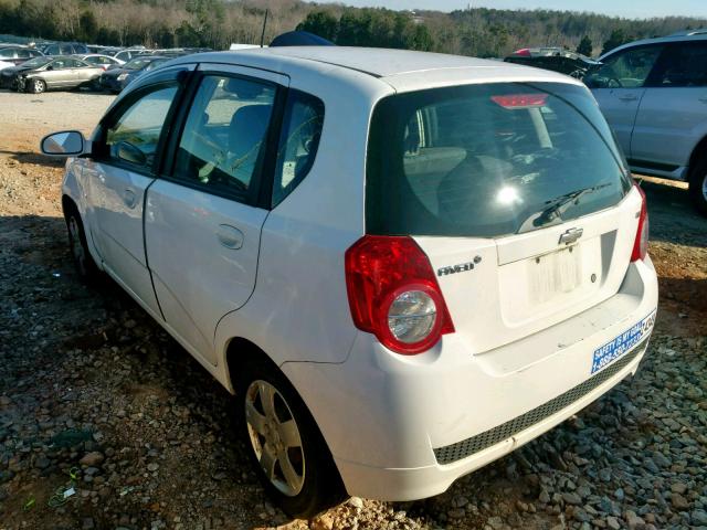KL1TD66E29B311591 - 2009 CHEVROLET AVEO LS WHITE photo 3
