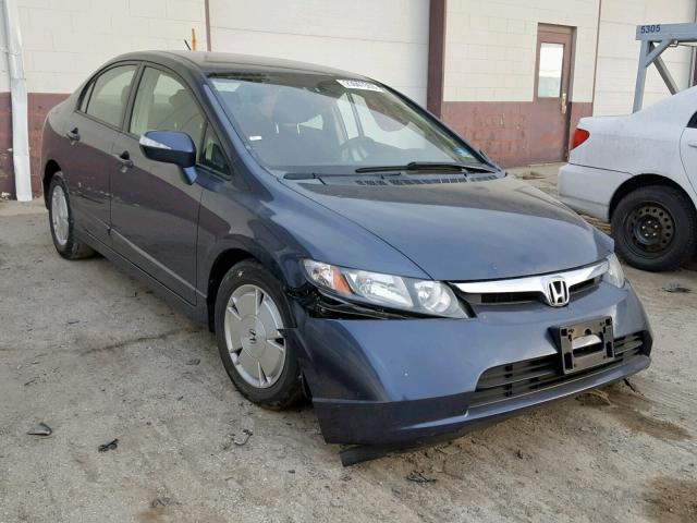 JHMFA36296S020891 - 2006 HONDA CIVIC HYBR BLUE photo 1