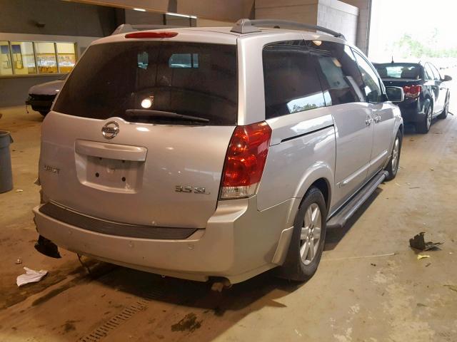 5N1BV28U74N336763 - 2004 NISSAN QUEST S SILVER photo 4