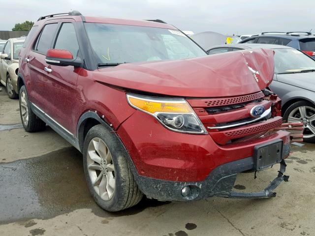 1FM5K8F87FGC50889 - 2015 FORD EXPLORER L RED photo 1